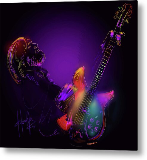 Tom Petty Metal Print featuring the painting Tom Petty Tribute 1 by DC Langer