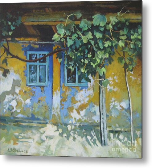 House Metal Print featuring the painting Traces of time 2 by Elena Oleniuc