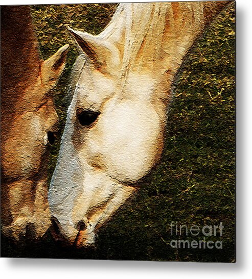 Horses Metal Print featuring the photograph Understanding by Linda Shafer