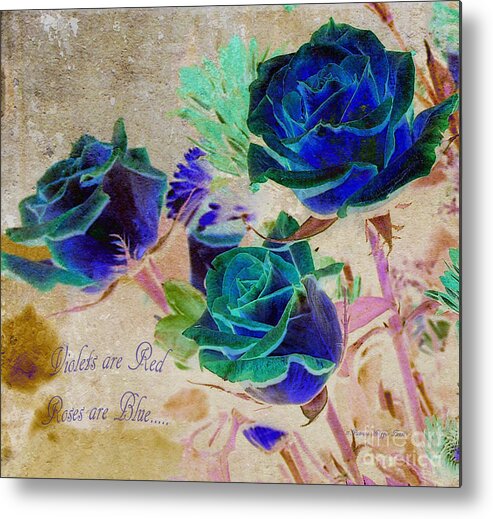 Floral Art Metal Print featuring the photograph Violets are Red- Roses are Blue by Patricia Griffin Brett