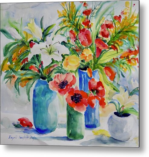 Flowers Metal Print featuring the painting Watercolor Series No. 256 by Ingrid Dohm