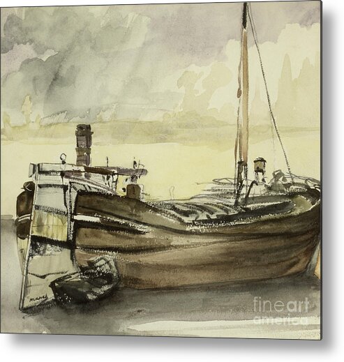 19th Century Metal Print featuring the painting The Barge by Edouard Manet