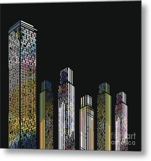 Scenics Metal Print featuring the digital art Abstract Colorful Modern Building by Shuoshu