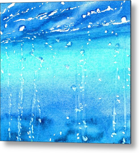 Abstract Nature Metal Print featuring the painting Champagne Sea 2 by Carlin Blahnik CarlinArtWatercolor