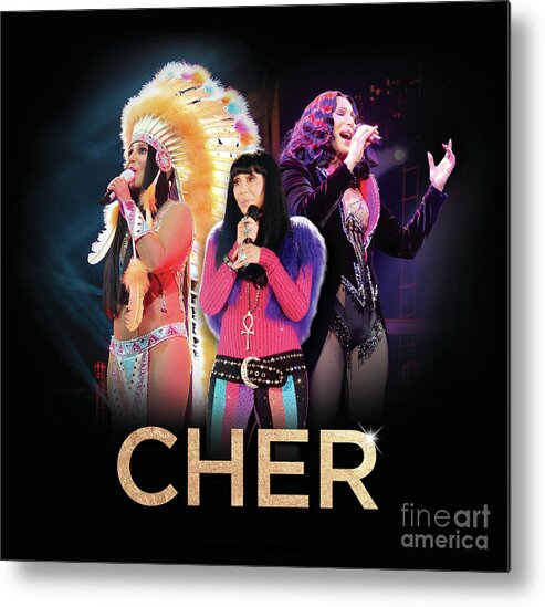Cher Metal Print featuring the digital art Classic Cher Trio by Cher Style