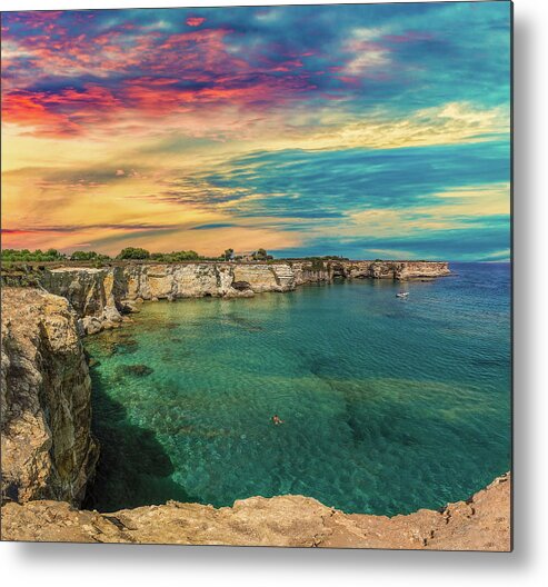 Italy Metal Print featuring the photograph coast of Apulia in Italy by Vivida Photo PC