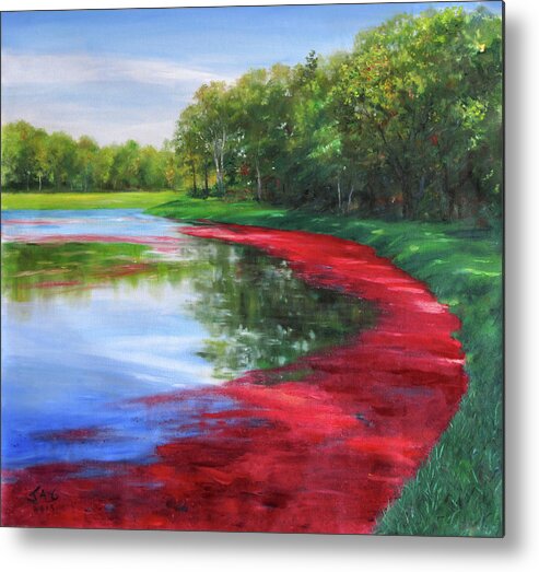 Cranberry Bog Metal Print featuring the painting Cranberry Bog by Jonathan Gladding