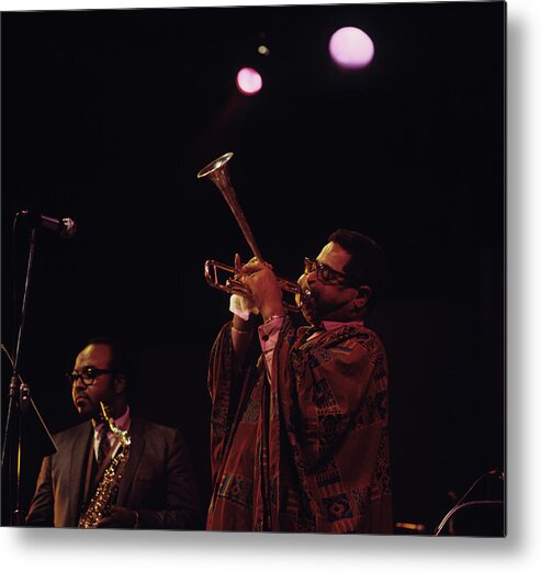 Concert Metal Print featuring the photograph Dizzy Gillespie Performs At Newport by David Redfern