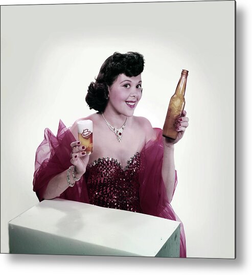 1950-1959 Metal Print featuring the photograph Falstaff Beer Advertisement by Tom Kelley Archive