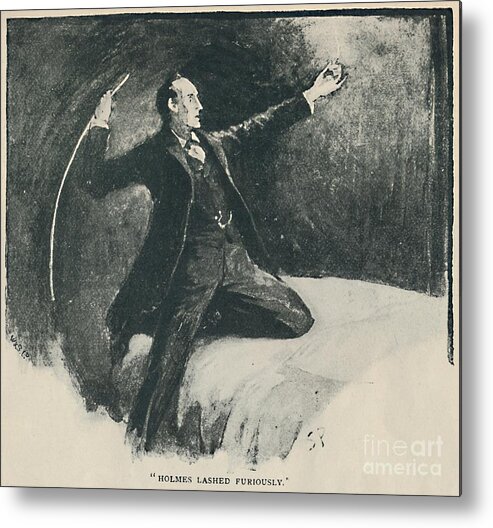 19th Century Style Metal Print featuring the drawing Holmes Lashed Furiously by Print Collector