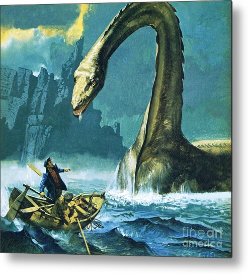 Loch Metal Print featuring the painting Loch Ness Monster by English School