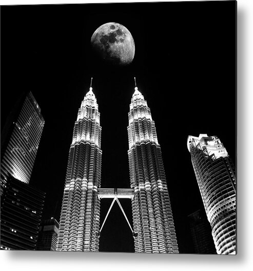 Night Metal Print featuring the photograph Night At Kuala Lumpur by Kahar Lagaa