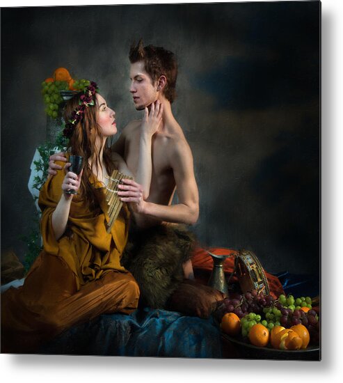 Oil Metal Print featuring the photograph Pan And Psyche by Derek Galon