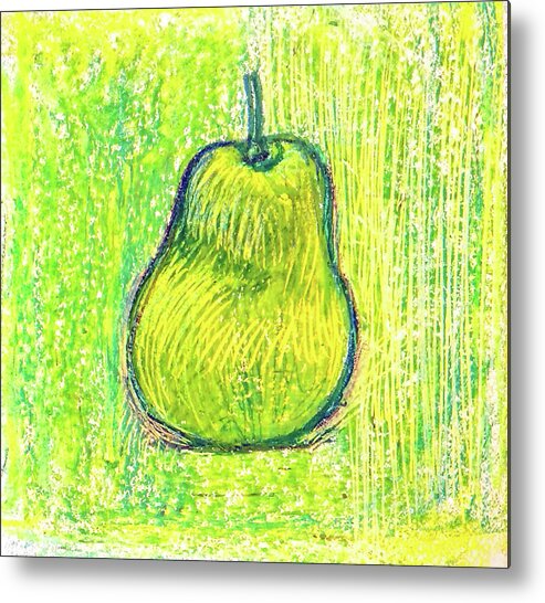 Vegetable Metal Print featuring the drawing Pear by Asha Sudhaker Shenoy