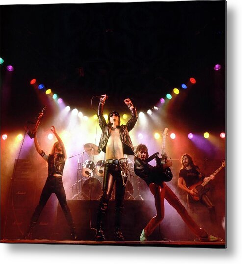 Event Metal Print featuring the photograph Photo Of Glenn Tipton And Rob Halford by Fin Costello