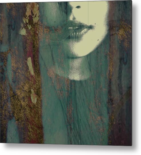 Lips Metal Print featuring the mixed media Piece Of My heart by Paul Lovering