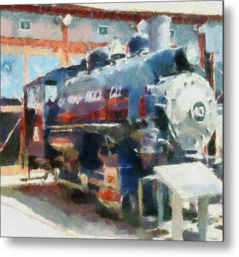 Steam Locomotive Metal Print featuring the mixed media Steam Switcher Locomotive by Christopher Reed