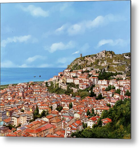 Amantea Metal Print featuring the painting veduta di Amantea by Guido Borelli