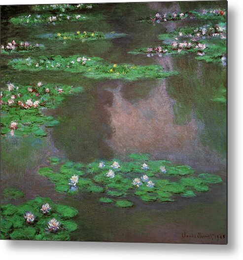 Water Lilies 1 Metal Print featuring the painting Water Lilies 1 by Masters Collection