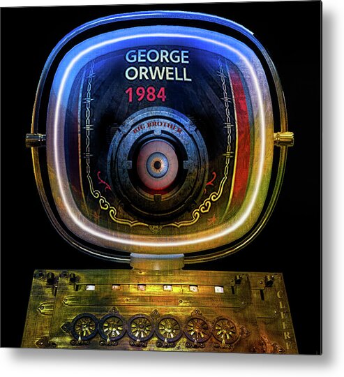 George Orwell Metal Print featuring the digital art 1984 George Orwell by Michael Cleere