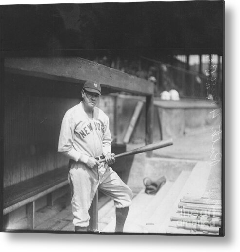 People Metal Print featuring the photograph Babe Ruth by Louis Van Oeyen/ Wrhs