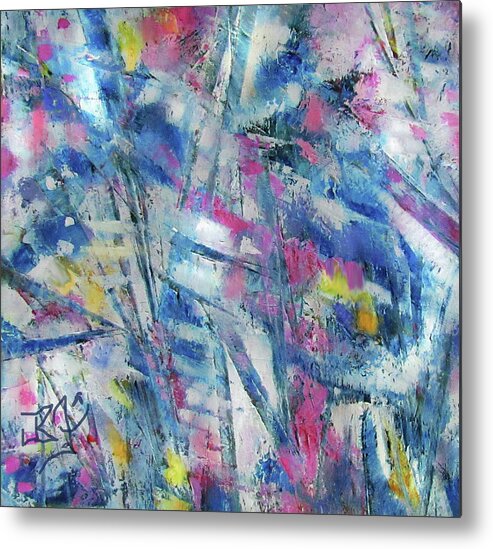 Colorful Abstract Metal Print featuring the painting Abstract 4-17-20 by Jean Batzell Fitzgerald