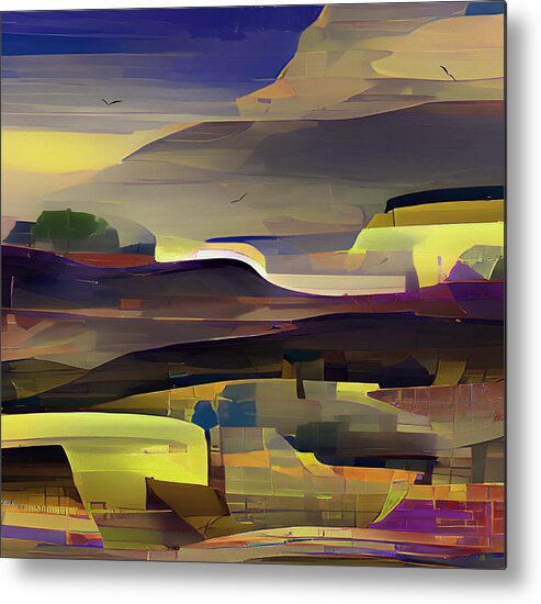 Fine Art Metal Print featuring the digital art Abstract Landscape 0622 by David Lane