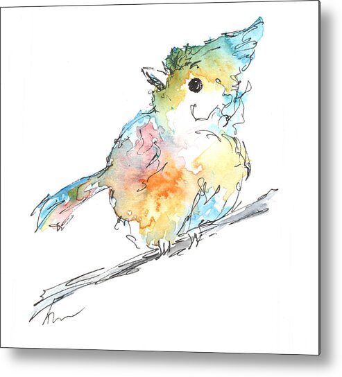 Bird Metal Print featuring the painting Pretty Bird by Katrina Nixon