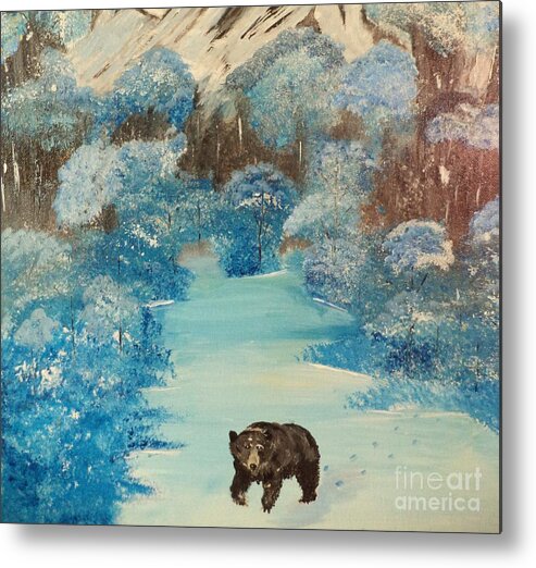 Donnsart1 Metal Print featuring the painting Blue Mountain Bear Painting # 278 by Donald Northup