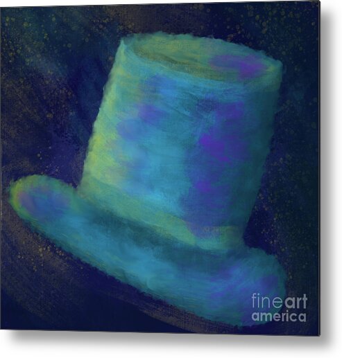 Blue Top Head In The Sky Metal Print featuring the digital art Blue Tophead in the sky by Iris Richardson
