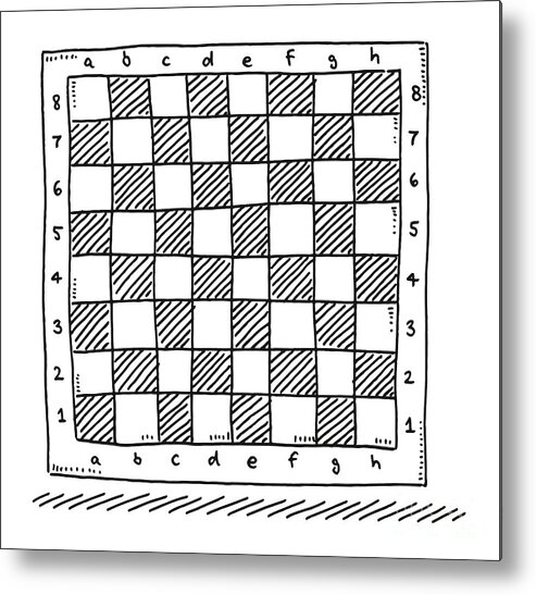 Checkered Chess Board Symbol Drawing Metal Print by Frank Ramspott - Pixels