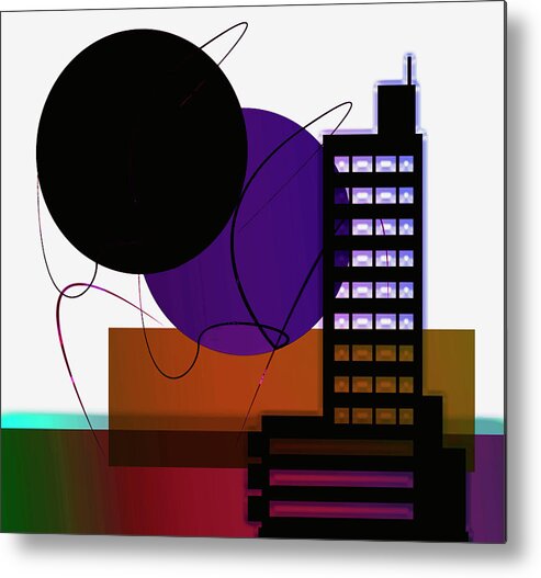 City Metal Print featuring the digital art City Life by Katy Breen