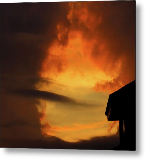 Clouds Metal Print featuring the photograph Cloud Portal at Sunset by Linda Stern
