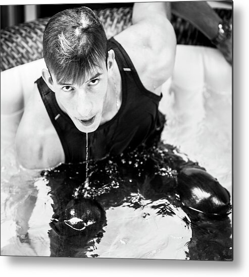 Jesse Metal Print featuring the photograph Jesse, out of the hot tub by Jim Whitley