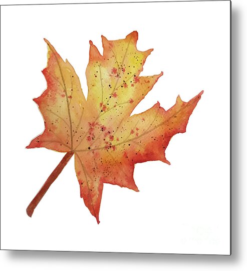 Maple Leaf Metal Print featuring the painting Maple Leaf by Lisa Neuman
