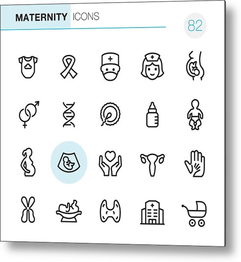 Child Metal Print featuring the drawing Maternity - Pixel Perfect icons by Lushik