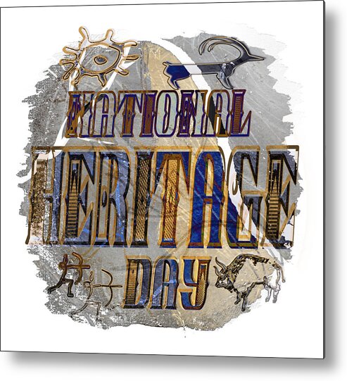 National Heritage Day Metal Print featuring the digital art National Heritage Day September 22 an Autumn Holiday by Delynn Addams