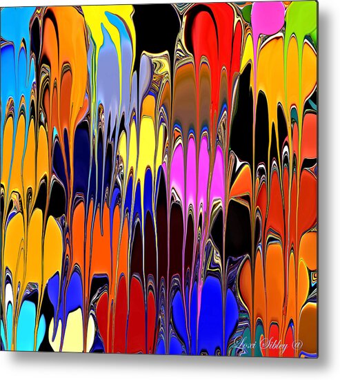 Colorful Metal Print featuring the digital art Over Flowing Colors by Loxi Sibley