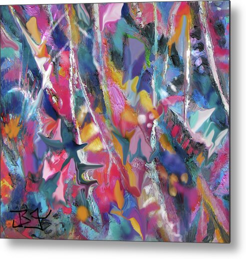 Colorful Abstract Metal Print featuring the digital art Pattern 6-22-20 by Jean Batzell Fitzgerald