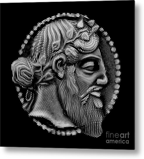 Famous Metal Print featuring the digital art portrait of Dionysus aka Bacchus , God of winemaking and wine by Cu Biz