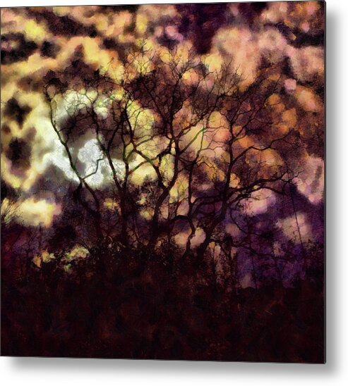 Tree Metal Print featuring the mixed media Spectral Tree by Christopher Reed