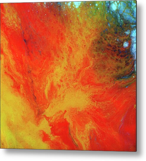 Non-objective Metal Print featuring the painting Sunrise by Corina Bishop