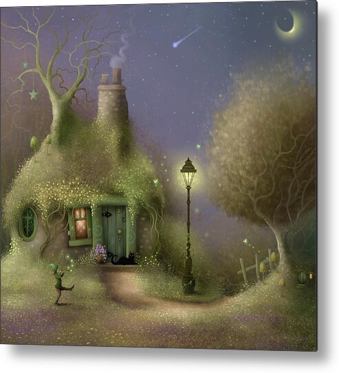 Fantasy House Metal Print featuring the painting The Crooked Window by Joe Gilronan