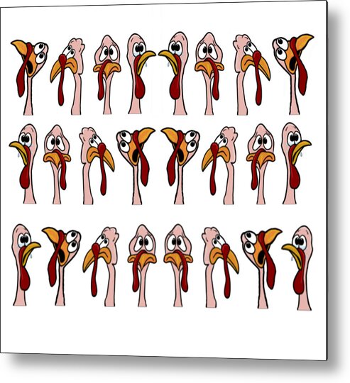 Turkey Metal Print featuring the mixed media Turkey Toon Facemask Design by Judy Cuddehe
