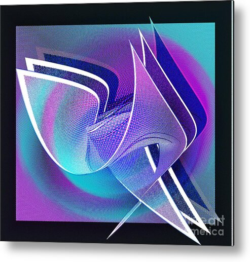 Abstract Metal Print featuring the digital art Twisted Linen by Iris Gelbart