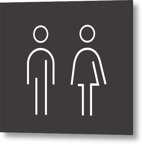 People Metal Print featuring the drawing Male female sign #1 by Exdez