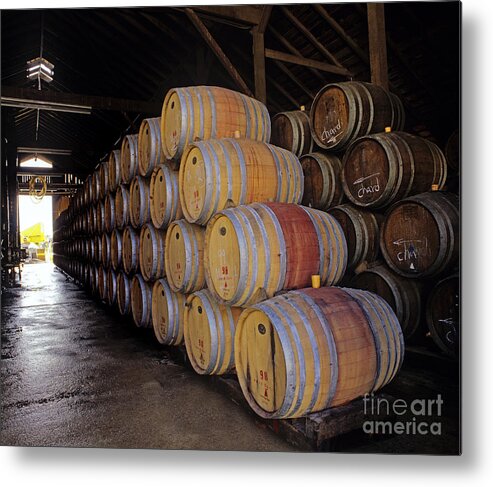 Craig Lovell Metal Print featuring the photograph Oak Barrels at Ventana Vineyards #1 by Craig Lovell