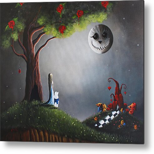 Alice In Wonderland Metal Print featuring the painting Alice In Wonderland Original Artwork by Fairy and Fairytale