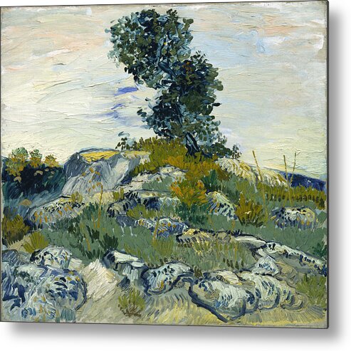 Vincent Van Gogh Metal Print featuring the painting The Rocks #1 by Vincent Van Gogh