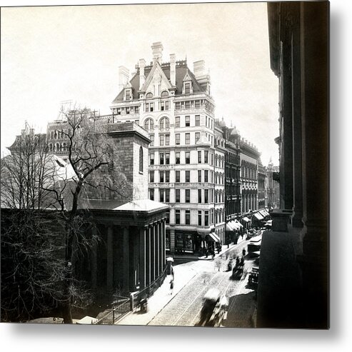 Vintage Metal Print featuring the photograph 1890 Tremont Street Boston by Historic Image